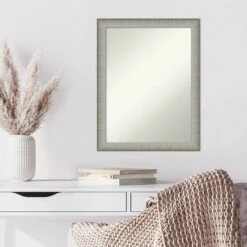 21" X 27" Non-Beveled Elegant Brushed Pewter Narrow Wall Mirror - Amanti Art -Home Decor Store GUEST 3d67a7ef e652 4582 96cf d4a0928cb01b