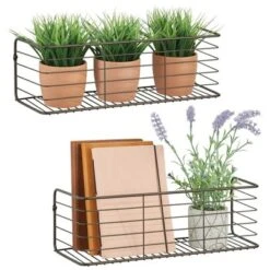MDesign Wide Metal Wall Mount Storage Organizer Display Shelf - 2 Pack, Black 18 MDesign Wide Metal Wall Mount Storage Organizer Display Shelf - 2 Pack, Black -Home Decor Store GUEST 3fa9ac8b 42cd 4480 9421 ae37f4144900