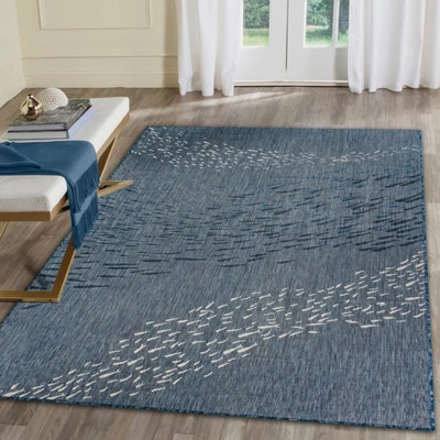 Liora Manne Carmel Indoor/Outdoor Rug Navy 4 Liora Manne Carmel Indoor/Outdoor Rug Navy - Image 2