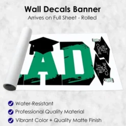 Big Dot Of Happiness Green Graduation Party Decor - Vinyl Wall Decals - Grad -Home Decor Store GUEST 4124133b eabb 4504 b63d 8787942fff47