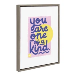 18" X 24" Sylvie You Are One Of A Kind Framed Canvas Wall Art By Maria Filar Gray - Kate And Laurel