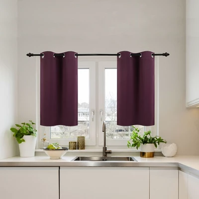 PiccoCasa Window Rod Pocket Valance Thermal Insulated Curtain Panels 2Pcs 4 PiccoCasa Window Rod Pocket Valance Thermal Insulated Curtain Panels 2Pcs - Image 2