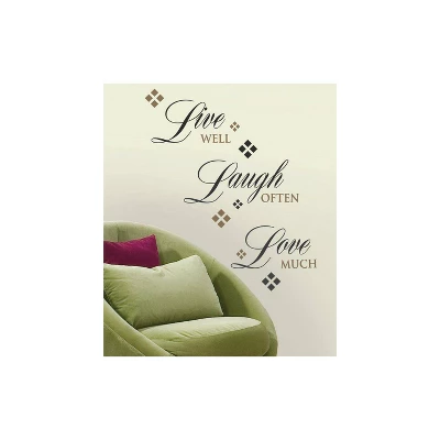 Live Love Laugh Peel And Stick Wall Decal Black/Brown - RoomMates 3 Live Love Laugh Peel And Stick Wall Decal Black/Brown - RoomMates