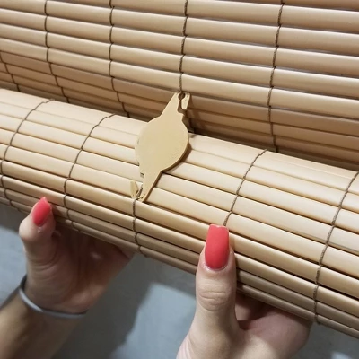 72" X 72" Outdoor Oval Vinyl Cord-Free PVC Rollup Blinds Woodgrain - Radiance 4 72" X 72" Outdoor Oval Vinyl Cord-Free PVC Rollup Blinds Woodgrain - Radiance - Image 2