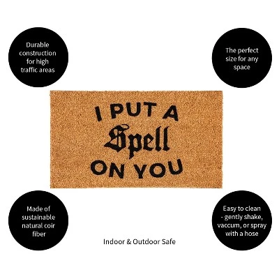 Evergreen 16 X 28 Halloween Greeting Coir Mat, I Put A Spell On You For Indoor And Outdoor Decor 4 Evergreen 16 X 28 Halloween Greeting Coir Mat, I Put A Spell On You For Indoor And Outdoor Decor - Image 2
