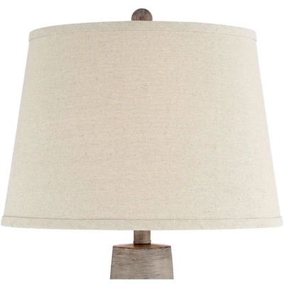 Regency Hill Glenn Rustic Country Cottage Table Lamps 27" Tall Set Of 2 Brushed Gray Terra Cotta Beige Fabric Shade For Bedroom Living Room Nightstand 4 Regency Hill Glenn Rustic Country Cottage Table Lamps 27" Tall Set Of 2 Brushed Gray Terra Cotta Beige Fabric Shade For Bedroom Living Room Nightstand - Image 2