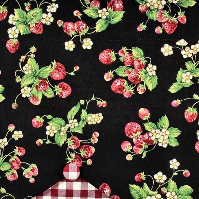 Strawberry Style Fields Petticoat 3" Rod Pocket Valance 50" X 15" Black By RLF Home 4 Strawberry Style Fields Petticoat 3" Rod Pocket Valance 50" X 15" Black By RLF Home - Image 2