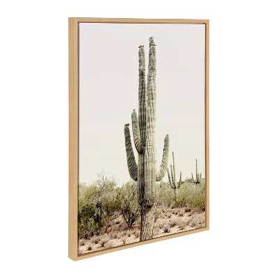 23" X 33" Sylvie Sunrise Cactus Framed Canvas By Amy Peterson Natural - Kate & Laurel All Things Decor 3 23" X 33" Sylvie Sunrise Cactus Framed Canvas By Amy Peterson Natural - Kate & Laurel All Things Decor