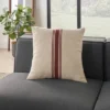 20"x20" Oversize Life Styles Woven Cotton Linen Striped Indoor Square Throw Pillow Maroon - Mina Victory -Home Decor Store GUEST 4d657d3b 52b1 4b31 a30e 4c0ccc67eaa8