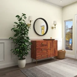 32" Contemporary Wood Wall Mirror Black - Olivia & May -Home Decor Store GUEST 4d7b7bf8 5456 4843 ba2b fd2b9e0681ed