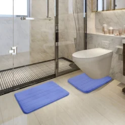 PiccoCasa Memory Foam Bathroom Rugs Non-Slip And U-shaped Toilet Mat 2 Pcs -Home Decor Store GUEST 501e8c44 ca37 4f46 9a66 649f84496863