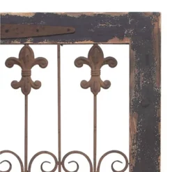 Traditional Metal Scroll Distressed Door Inspired Ornamental Wall Decor With Metal Wire Details Brown - Olivia & May -Home Decor Store GUEST 52421697 e2ea 44d8 b6ea aba9b55408bc