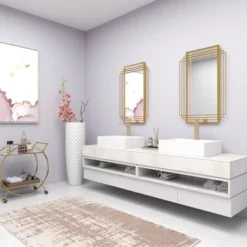 Rectangle Metal Glam Geometric Wall Mirror Gold - CosmoLiving By Cosmopolitan -Home Decor Store GUEST 5391fbc0 dfe5 4a71 b5ea 944d4bae1cca