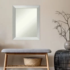 22" X 28" Non-Beveled Brushed Sterling Silver Wood Wall Mirror - Amanti Art -Home Decor Store GUEST 565179fe eecf 462a b51f 01242e3770d5