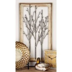 Contemporary Metal Nature Wall Decor Brown - Olivia & May
