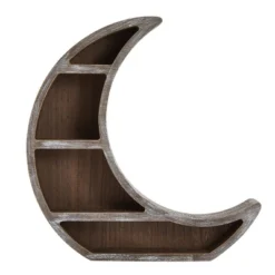 Wooden Moon Shelf, Rustic Wall Home Decor, Crystal Holder For Stones Display And Essential Oils (13 X 13 X 2 In) -Home Decor Store GUEST 584069d1 6831 4d22 8dea 2d3159335494
