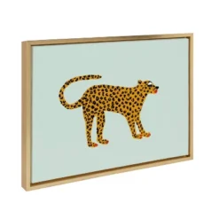 18" X 24" Sylvie Glam Cat By Bouffants And Broken Hearts Framed Wall Canvas Gold - Kate & Laurel All Things Decor