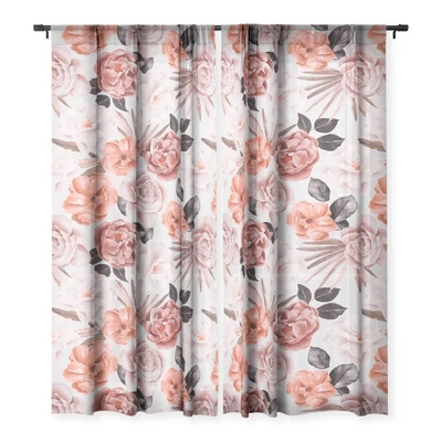 Marta Barragan Camarasa Terracotta Flowered Garden Single Panel Sheer Window Curtain - Deny Designs 4 Marta Barragan Camarasa Terracotta Flowered Garden Single Panel Sheer Window Curtain - Deny Designs - Image 2