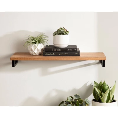 24" X 3" Lankford Wood Shelf Natural/Black - Kate & Laurel All Things Decor 10 24" X 3" Lankford Wood Shelf Natural/Black - Kate & Laurel All Things Decor - Image 8