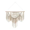 Cotton Macrame Intricately Handmade Weaved Wall Decor With Beaded Fringe Tassels - Olivia & May
