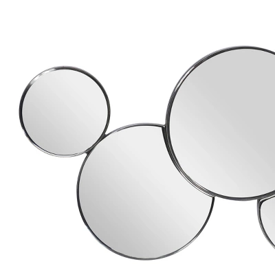 Glass Bubble Cluster Wall Mirror Silver - Olivia & May 5 Glass Bubble Cluster Wall Mirror Silver - Olivia & May - Image 3