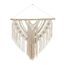 Cotton Macrame Intricately Weaved Wall Decor With Beaded Fringe Tassels - Olivia & May -Home Decor Store GUEST 5d42948c 95d3 43a7 8359 a1be124590a4