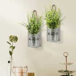 Set Of 2 3.3" X 5.5" Rustic Wooden Mason Jar Wall Sconce Set Worn White/Brown - Stonebriar Collection 7 Set Of 2 3.3" X 5.5" Rustic Wooden Mason Jar Wall Sconce Set Worn White/Brown - Stonebriar Collection -Home Decor Store GUEST 5f0db9a0 9acb 4424 b0ed dee4d0f6dde9