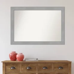 40" X 28" Non-Beveled Vista Brushed Nickel Wall Mirror - Amanti Art -Home Decor Store GUEST 601f2b95 3971 4fbd b52a 944c23c7d2d1