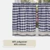Kate Aurora 2 Piece Country Farmhouse Buffalo Plaid Rod Pocket Cafe Tier Curtain Panels With Macrame Border