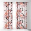 Marta Barragan Camarasa Terracotta Flowered Garden Single Panel Sheer Window Curtain - Deny Designs -Home Decor Store GUEST 6215c16d 534b 4467 a008 22c3359fafdb