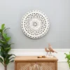 LuxenHome White Wood Flower 23.86" Round Wall Decor Home Decor Interior Design -Home Decor Store GUEST 62c043f1 d890 4c4a abd8 fdc3f9d01e19