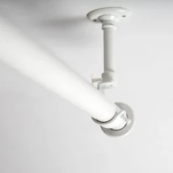 Home Decor Store 45 RoomDividersNow 108in - 168in - Adjustable Wall Or Ceiling Mount Hanging Curtain Rod, White (With Brackets)