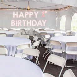 Big Dot Of Happiness 1st Birthday Little Miss Onederful - Peel And Stick Girl First Birthday Party Large Banner Wall Decals - Happy Birthday