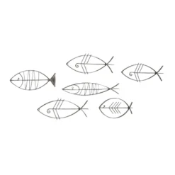 Set Of 6 Metal Fish Indoor Outdoor Wire Wall Decors Black - Olivia & May -Home Decor Store GUEST 67fd243b a752 493a 98e2 f433be1de6fb