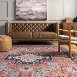 NuLOOM Amber Machine Washable Floral Aztec Area Rug -Home Decor Store GUEST 692a1a7e 4520 4e40 ba6f 3047a10f4c22