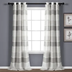 Set Of 2 38"x84" Textured Stripe Grommet Sheer Window Curtain Panels - Lush Décor 15 Set Of 2 38"x84" Textured Stripe Grommet Sheer Window Curtain Panels - Lush Décor -Home Decor Store GUEST 69b4fb56 65f6 4dba b2ce fae7ee065ee0