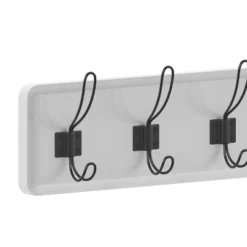 Flash Furniture Daly Wall Mounted 34 Inch Solid White Pine Wood Storage Rack With 7 Hooks For Entryway, Kitchen, Bathroom -Home Decor Store GUEST 69bd19ae 0aca 48e7 aa6a aa293b24eaa9