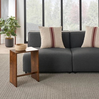 20"x20" Oversize Life Styles Woven Cotton Linen Striped Indoor Square Throw Pillow Maroon - Mina Victory 5 20"x20" Oversize Life Styles Woven Cotton Linen Striped Indoor Square Throw Pillow Maroon - Mina Victory - Image 3