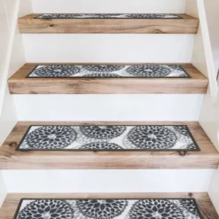 World Rug Gallery Modern Floral Circles Non-Slip Stair Treads -Home Decor Store GUEST 6cd51c9c 6f1c 4dd0 86c0 37008bb7034b