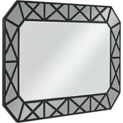 Noble Park Allamande Rectangular Vanity Decorative Wall Mirror Modern Smoke Beveled Glass Matte Black Frame 26" Wide For Bathroom Living Room House -Home Decor Store GUEST 6cd9df95 6302 4854 bdb9 5b5a4a6b6045