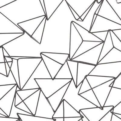 Metal Geometric 3D Triangle Wall Decor Black - Olivia & May 6 Metal Geometric 3D Triangle Wall Decor Black - Olivia & May - Image 4