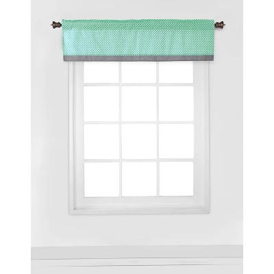 Bacati - Pin Dots Mint/Gray Window Valance 7 Bacati - Pin Dots Mint/Gray Window Valance - Image 5