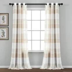 Set Of 2 38"x84" Textured Stripe Grommet Sheer Window Curtain Panels - Lush Décor 14 Set Of 2 38"x84" Textured Stripe Grommet Sheer Window Curtain Panels - Lush Décor -Home Decor Store GUEST 6e3efb5c 1331 4552 8271 5842536f83c5