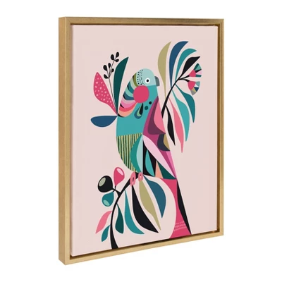 18" X 24" Sylvie Parakeet Framed Canvas Wall Art By Rachel Lee Gold - Kate And Laurel 3 18" X 24" Sylvie Parakeet Framed Canvas Wall Art By Rachel Lee Gold - Kate And Laurel