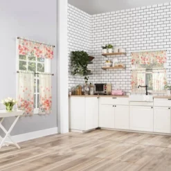 Rosalind Watercolor Floral Semi-Sheer Rod Pocket Kitchen Curtain Valance And Tiers Set Poppy Red - No. 918 10 Rosalind Watercolor Floral Semi-Sheer Rod Pocket Kitchen Curtain Valance And Tiers Set Poppy Red - No. 918 -Home Decor Store GUEST 70240b73 2cbd 463a abb4 994f9533c059