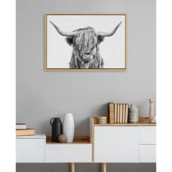 23" X 33" Sylvie Highland Cow II Framed Canvas By Simon Te Of Tai Prints Natural - Kate & Laurel All Things Decor -Home Decor Store GUEST 71f56973 432f 416e 93c1 d2939a28e672