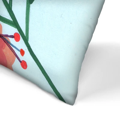 Abstract Flowers & Leaves On Blue By Liz And Kate Pope Throw Pillow - Americanflat 4 Abstract Flowers & Leaves On Blue By Liz And Kate Pope Throw Pillow - Americanflat - Image 2