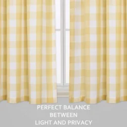 Trinity Buffalo Plaid Gingham Rod Pocket Half Window Cafe Curtains Kitchen Bathroom Window