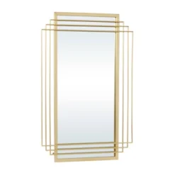 Rectangle Metal Glam Geometric Wall Mirror Gold - CosmoLiving By Cosmopolitan -Home Decor Store GUEST 73370cd0 bdb1 4a0c a8f3 59906ddf231c