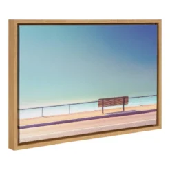 23" X 16" The Bench Framed Canvas Wall Art - Amanti Art